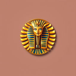 Un emblema emblemático de una civilización egipcia, centrado en un escarabajo dorado que brilla intensamente, simbolizando la riqueza y la cultura de Egipto