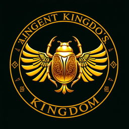 An elegant emblem representing an ancient Egyptian kingdom, featuring a striking golden scarab at its center, symbolizing wealth and protection