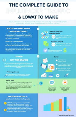 An insightful and visually appealing infographic showcasing the complete guide to influencer traffic and how to make money online