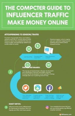 An insightful and visually appealing infographic showcasing the complete guide to influencer traffic and how to make money online