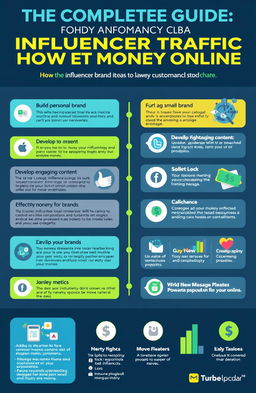 An insightful and visually appealing infographic showcasing the complete guide to influencer traffic and how to make money online