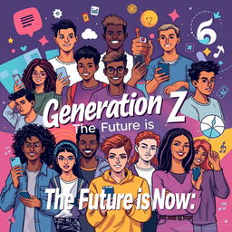 A captivating visual representation of Generation Z, highlighting their unique traits, interests, and culture