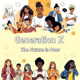 A captivating visual representation of Generation Z, highlighting their unique traits, interests, and culture