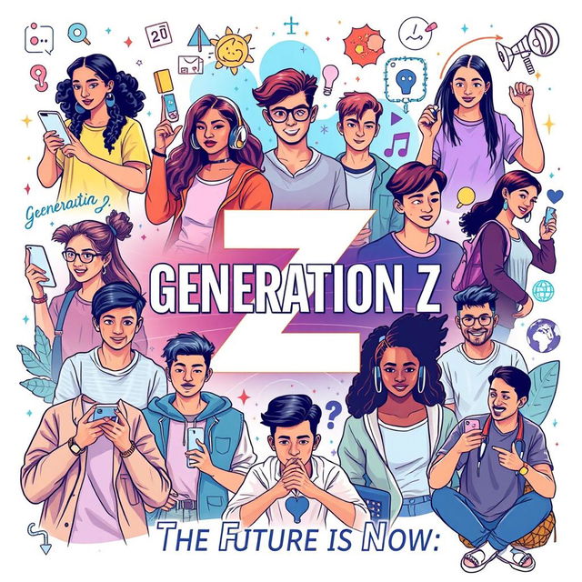 A captivating visual representation of Generation Z, highlighting their unique traits, interests, and culture