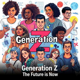 A captivating visual representation of Generation Z, highlighting their unique traits, interests, and culture