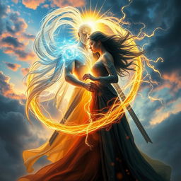 In a breathtaking and dramatic scene, Solaris and Aurora stand together in a powerful union