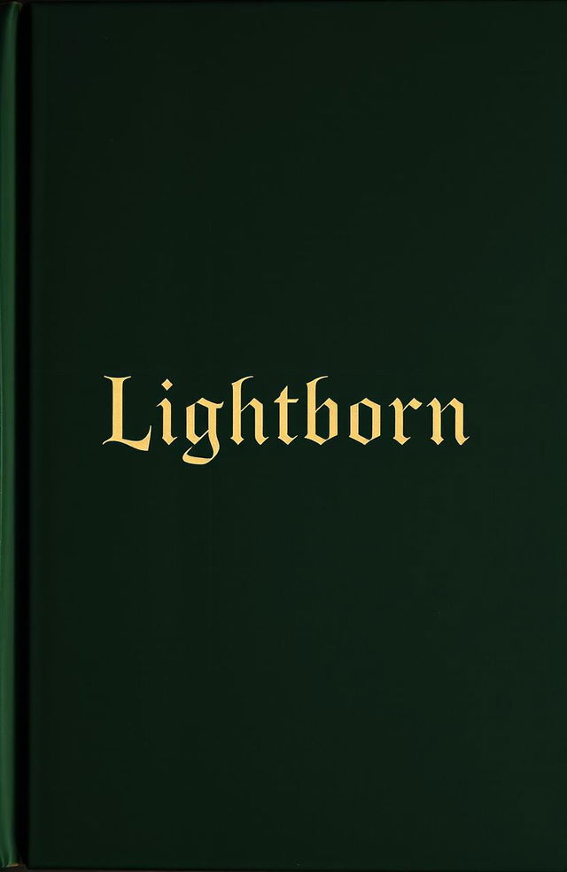 A solid dark green book cover featuring the word 'Lightborn' prominently displayed in an elegant font