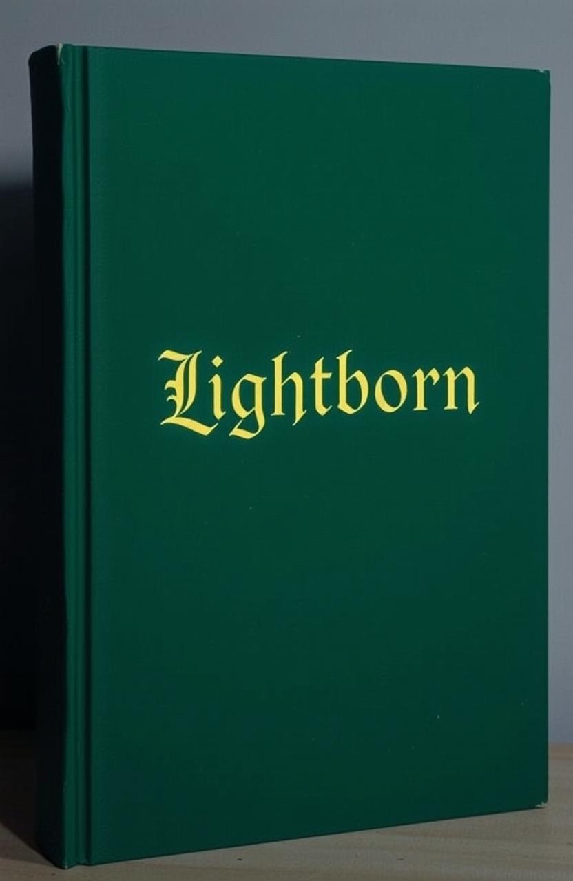 A solid dark green book cover featuring the word 'Lightborn' prominently displayed in an elegant font