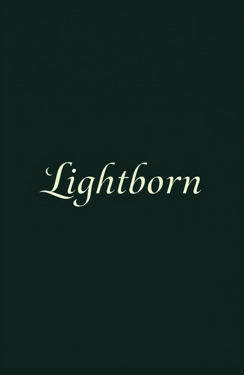 A solid dark green book cover featuring the word "Lightborn" prominently displayed in an exquisite, elegant font