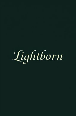 A solid dark green book cover featuring the word "Lightborn" prominently displayed in an exquisite, elegant font