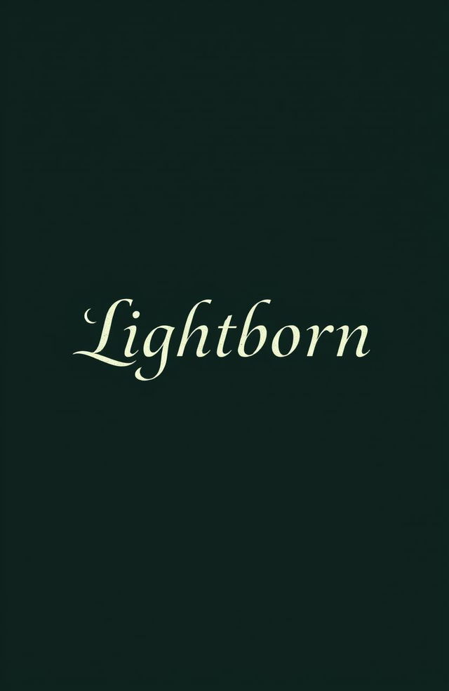 A solid dark green book cover featuring the word "Lightborn" prominently displayed in an exquisite, elegant font