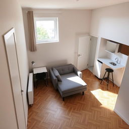 A cozy and modern 50-square-meter apartment layout