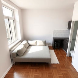 A cozy and modern 50-square-meter apartment layout