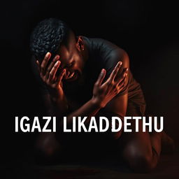 A powerful and emotional scene depicting a man kneeling down, his face expressing anguish and despair