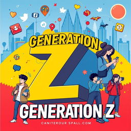 A vibrant and eye-catching cover design representing Generation Z