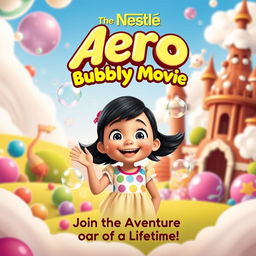 A colorful and whimsical movie poster for 'The Nestle Aero Bubbly Movie'