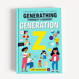 A captivating cover design for a guide on Generation Z, incorporating visually engaging elements that reflect their characteristics