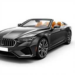 A luxury car with a glossy black finish and elegant chrome accents, showcasing a distinctive front grille that emphasizes its unique design