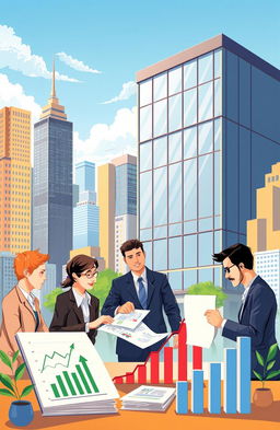 An informative and engaging illustration depicting the concept of corporate tax