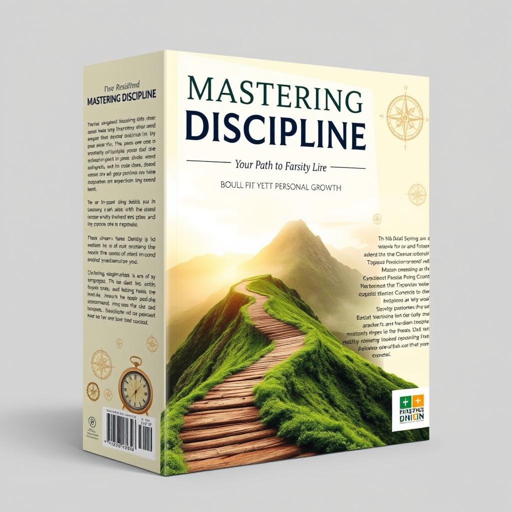 A captivating book cover titled 'Mastering Discipline: Your Path to Personal Growth'