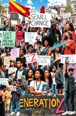 A vibrant collage representing social change and cultural trends that resonate with Generation Z