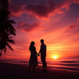 A romantic sunset scene capturing the essence of unspoken love