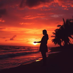A romantic sunset scene capturing the essence of unspoken love