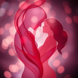 An artistic representation focusing on the themes of sensuality and intimacy, merging abstract shapes and colors to evoke feelings of passion and allure