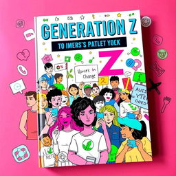 A striking cover design focused on Generation Z, capturing their unique characteristics and cultural impact