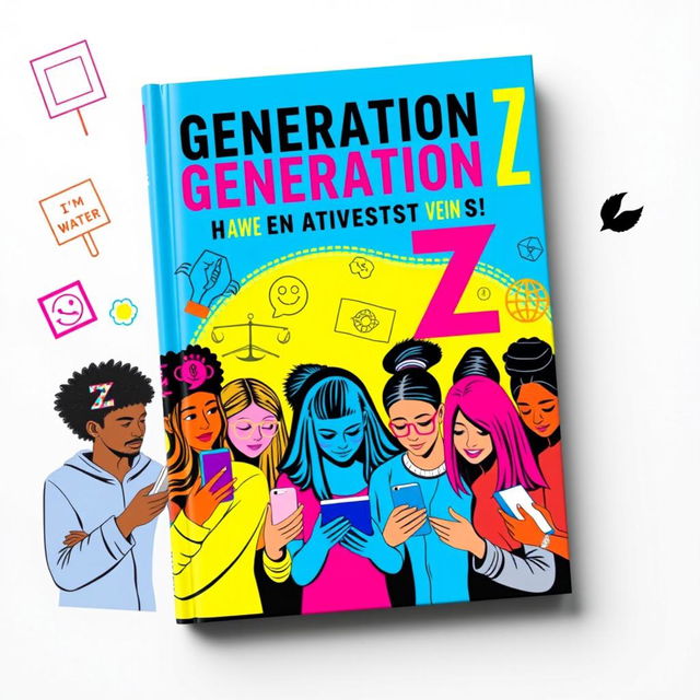 A captivating cover design focused on Generation Z, showcasing their unique traits and cultural significance