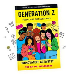 A captivating cover design focused on Generation Z, showcasing their unique traits and cultural significance