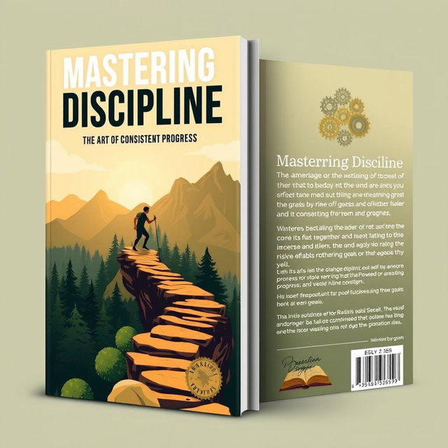 An inspirational book cover titled 'Mastering Discipline: The Art of Consistent Progress'