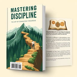 An inspirational book cover titled 'Mastering Discipline: The Art of Consistent Progress'