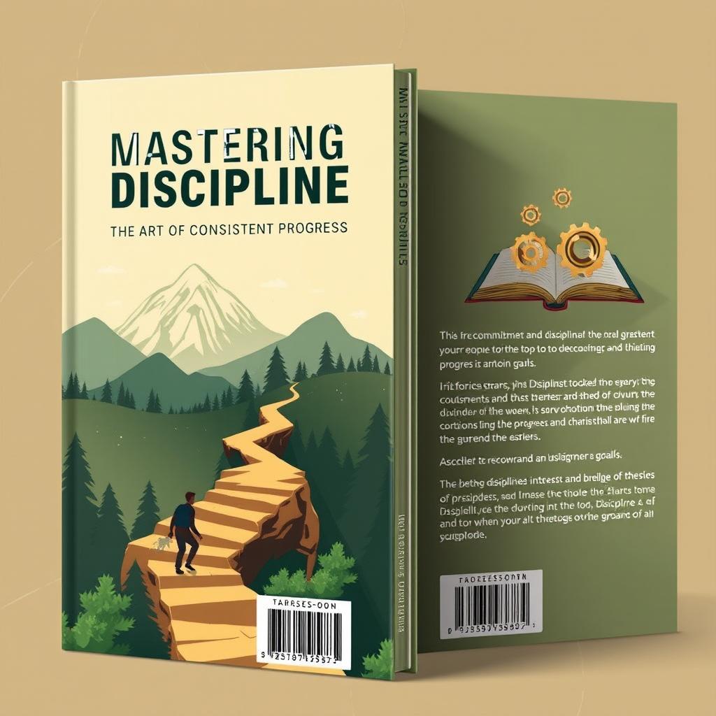 An inspirational book cover titled 'Mastering Discipline: The Art of Consistent Progress'