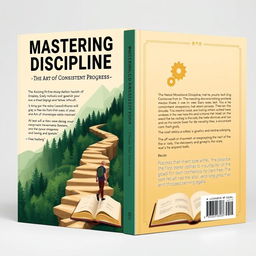 An inspirational book cover titled 'Mastering Discipline: The Art of Consistent Progress'