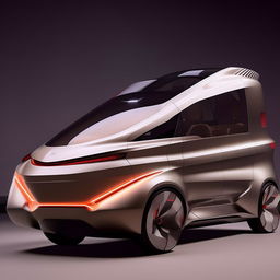 State-of-the-art futuristic van with sleek lines and innovative design elements