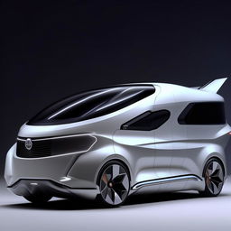 State-of-the-art futuristic van with sleek lines and innovative design elements