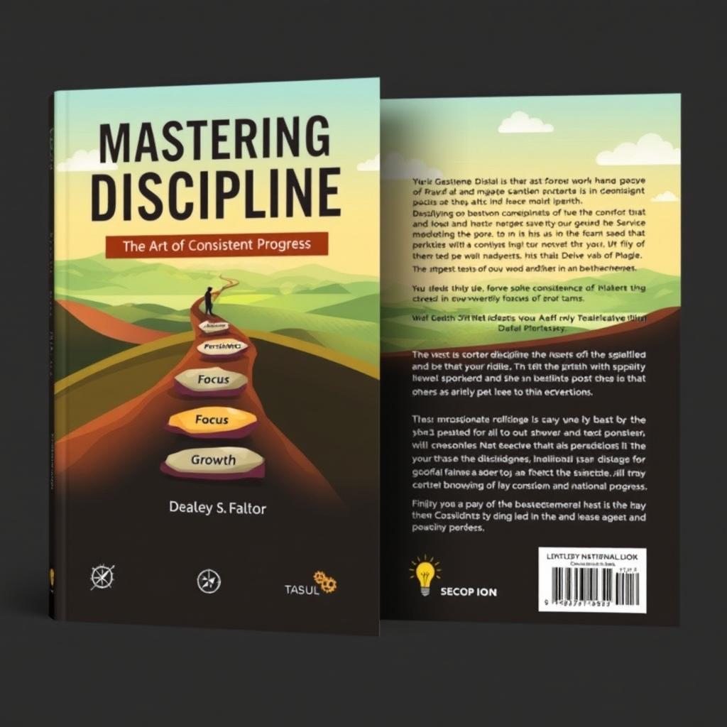 An inspiring book cover titled 'Mastering Discipline: The Art of Consistent Progress'