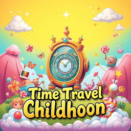 A captivating poster designed around the theme of time travel back to childhood