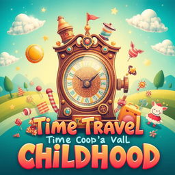 A captivating poster designed around the theme of time travel back to childhood