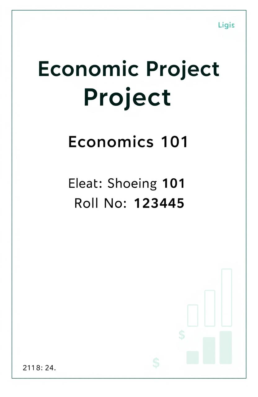 Create a front page for an economic project