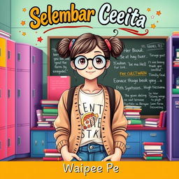 An eye-catching novel cover featuring a teenage girl who embodies the ultimate bookworm