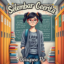 An eye-catching novel cover featuring a teenage girl who embodies the ultimate bookworm