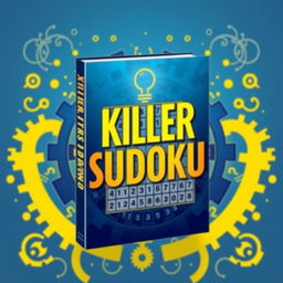 A captivating and eye-catching book cover for a Sudoku puzzle book titled 'Killer Sudoku'