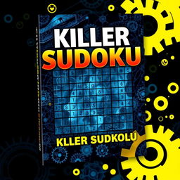 A captivating and eye-catching book cover for a Sudoku puzzle book titled 'Killer Sudoku'
