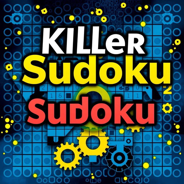 A captivating and eye-catching book cover for a Sudoku puzzle book titled 'Killer Sudoku'