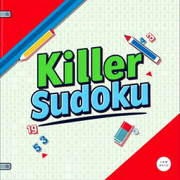 A striking and colorful cover design for a Sudoku notebook titled 'Killer Sudoku'