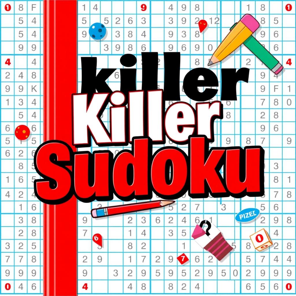 A striking and colorful cover design for a Sudoku notebook titled 'Killer Sudoku'