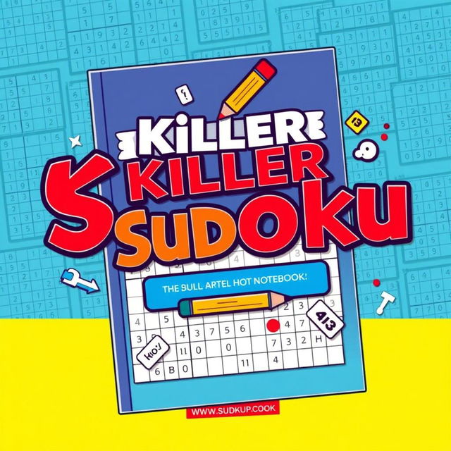 A striking and colorful cover design for a Sudoku notebook titled 'Killer Sudoku'