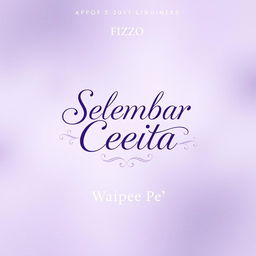 An enchanting and melancholic novel cover designed for Fizzo, titled 'Selembar Cerita'